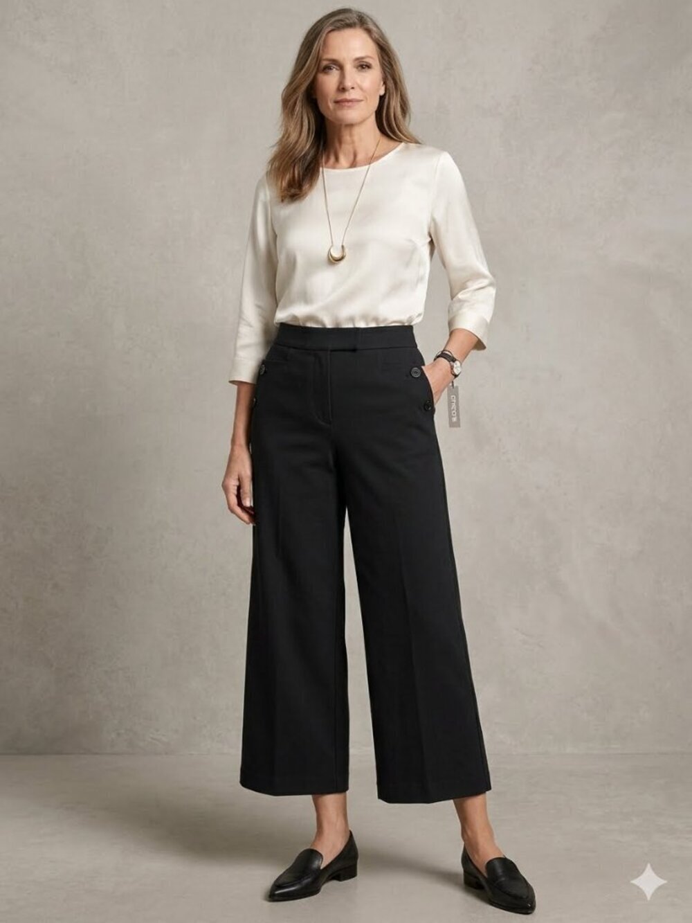 Chico’s SZ 0/4-6 Black Flat Front Pocket Zip Cropped Peddle Pusher Pants Casual